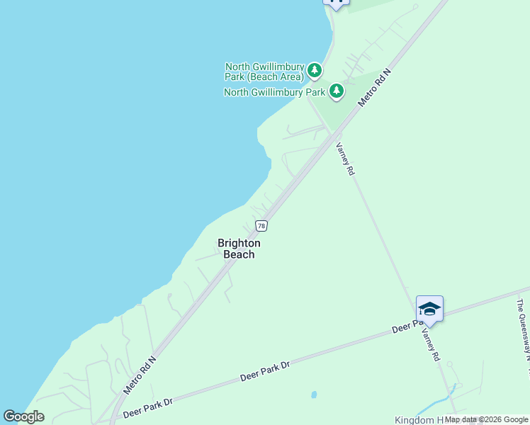 map of restaurants, bars, coffee shops, grocery stores, and more near 700 Lake Drive North in Georgina