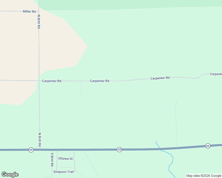 map of restaurants, bars, coffee shops, grocery stores, and more near 5741 Carpenter Road in Whittemore