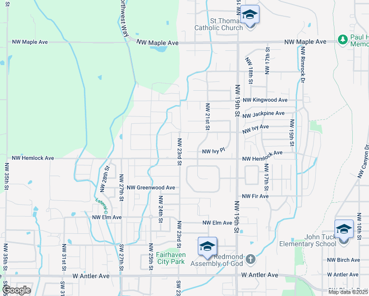 map of restaurants, bars, coffee shops, grocery stores, and more near 2235 Northwest Ivy Court in Redmond