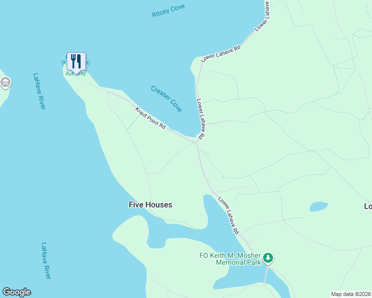 map of restaurants, bars, coffee shops, grocery stores, and more near 11 Kraut Point Road in Riverport