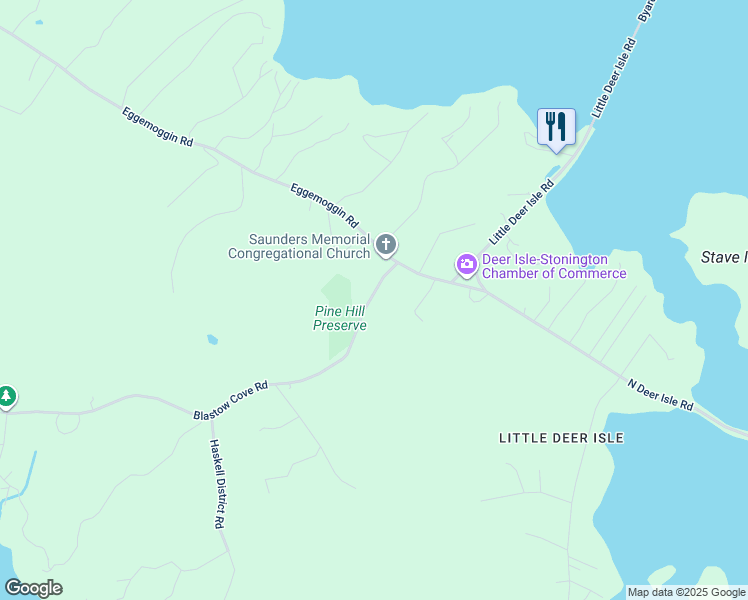 map of restaurants, bars, coffee shops, grocery stores, and more near 20 Blastow Cove Road in Deer Isle