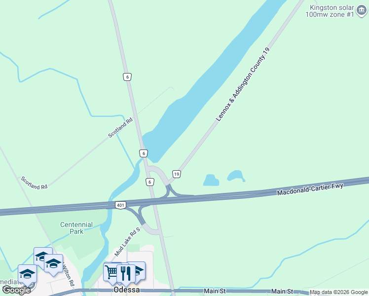 map of restaurants, bars, coffee shops, grocery stores, and more near 463 Mud Lake Road in Odessa