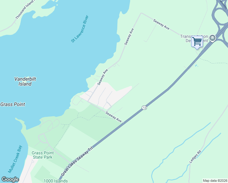 map of restaurants, bars, coffee shops, grocery stores, and more near 42750 Shaws Number 3 in Alexandria Bay