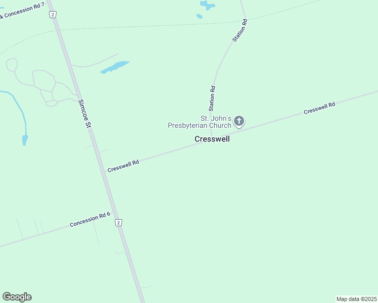 map of restaurants, bars, coffee shops, grocery stores, and more near 54 Concession Road 7 in Manilla