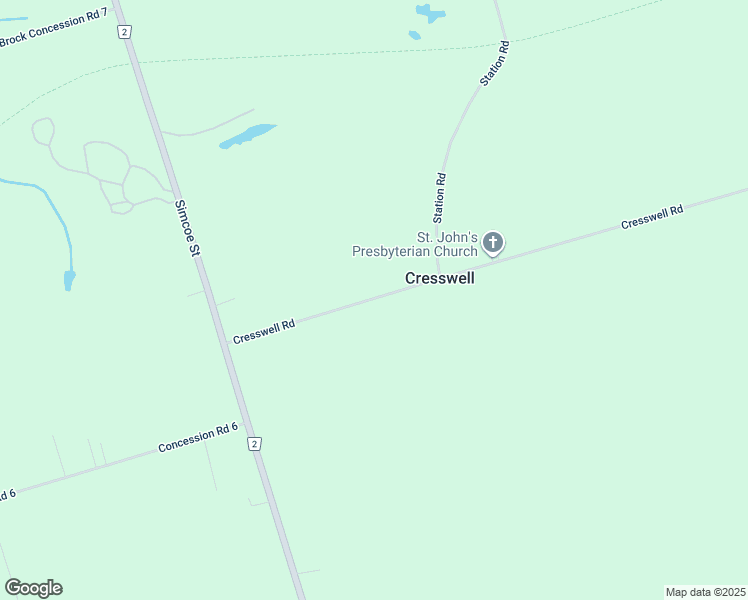 map of restaurants, bars, coffee shops, grocery stores, and more near 54 Concession Road 7 in Manilla
