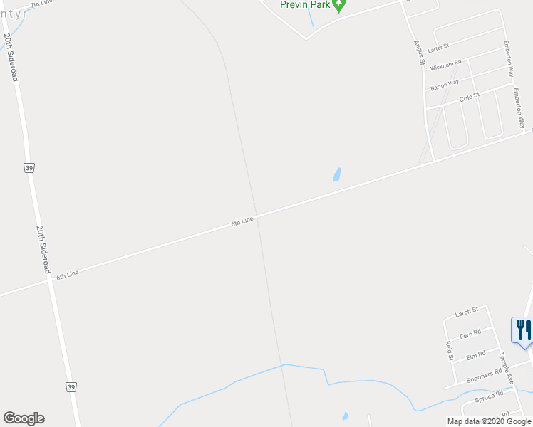 map of restaurants, bars, coffee shops, grocery stores, and more near 1438 6th Line in Innisfil