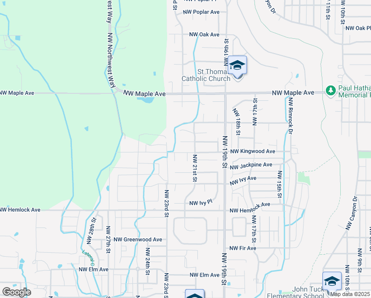 map of restaurants, bars, coffee shops, grocery stores, and more near 2157 Northwest Kingwood Avenue in Redmond