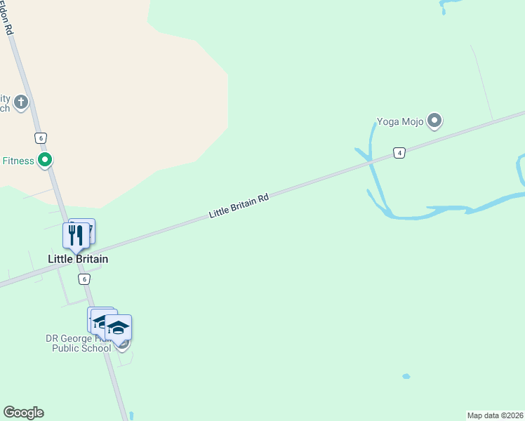 map of restaurants, bars, coffee shops, grocery stores, and more near in Kawartha Lakes