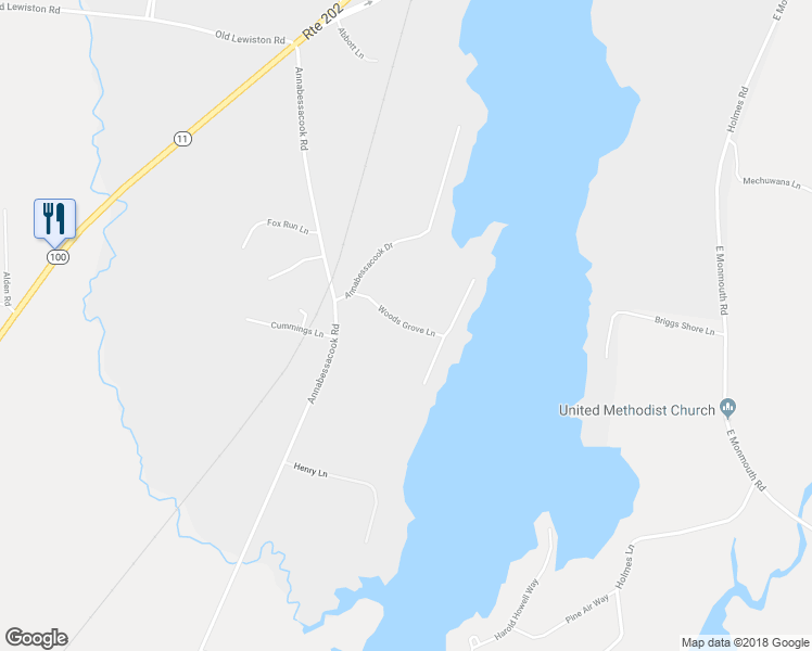 map of restaurants, bars, coffee shops, grocery stores, and more near Woods Grove Lane in Winthrop