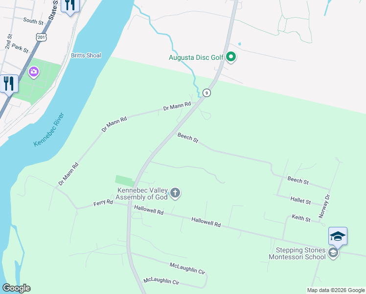 map of restaurants, bars, coffee shops, grocery stores, and more near 66 River Road in Chelsea