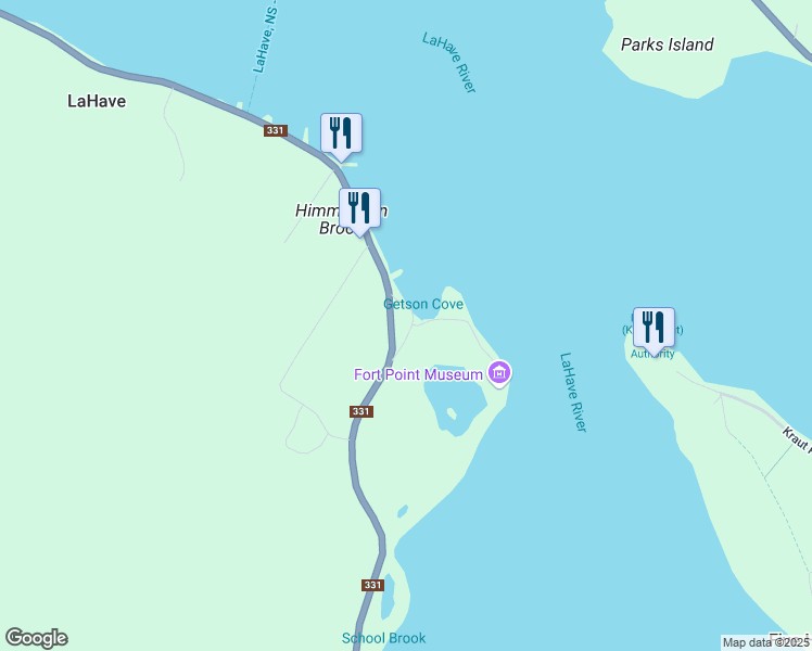 map of restaurants, bars, coffee shops, grocery stores, and more near 8 Fort Point Road in LaHave