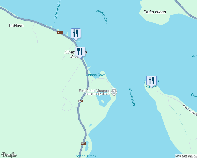 map of restaurants, bars, coffee shops, grocery stores, and more near 78 Fort Point Road in LaHave