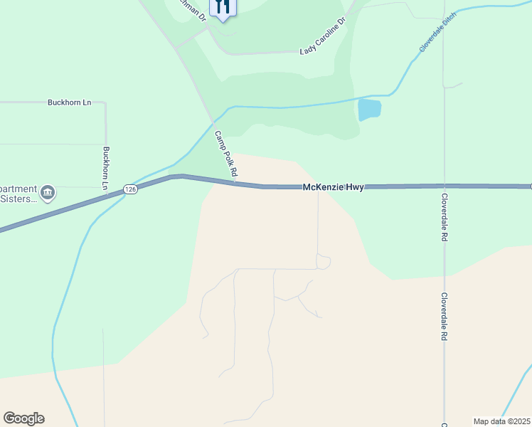 map of restaurants, bars, coffee shops, grocery stores, and more near 68765 Scofield Road in Sisters