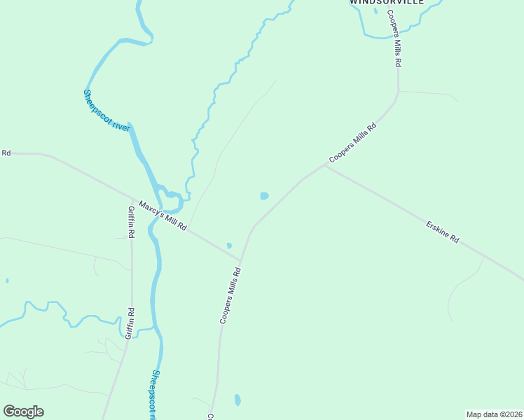 map of restaurants, bars, coffee shops, grocery stores, and more near Coopers Mills Road in Windsor