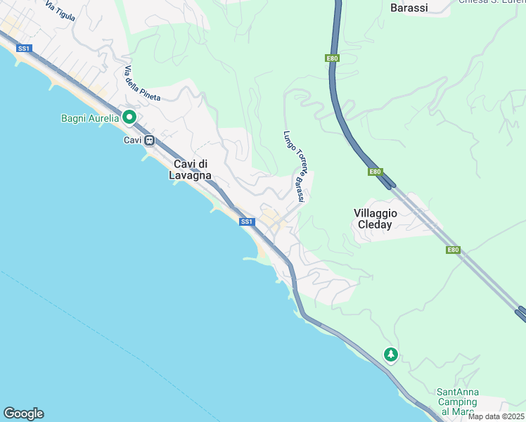 map of restaurants, bars, coffee shops, grocery stores, and more near 5 Via Milite Ignoto in Lavagna