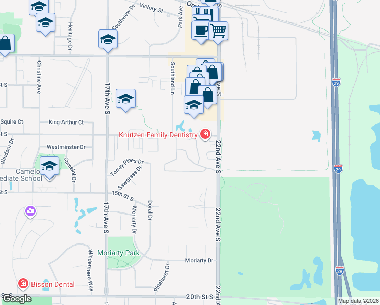 map of restaurants, bars, coffee shops, grocery stores, and more near 1225-2199 Laurel Lane in Brookings