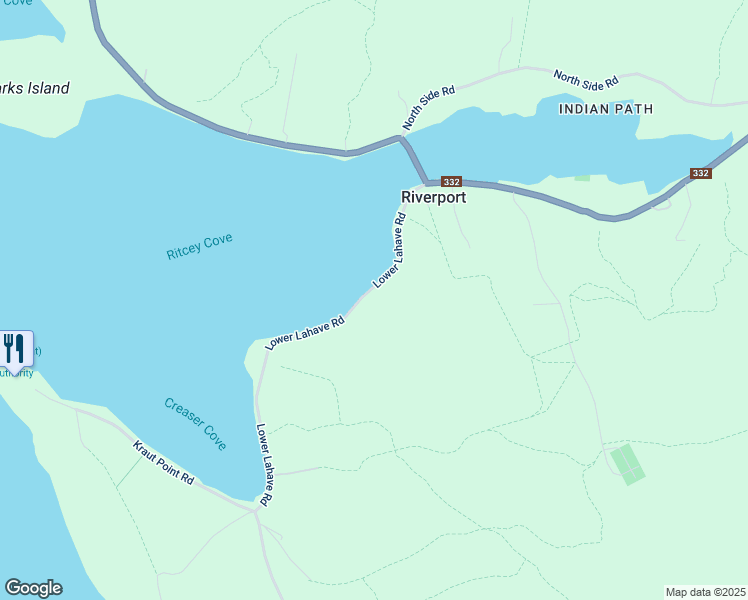 map of restaurants, bars, coffee shops, grocery stores, and more near 91 Lower Lahave Road in Rose Bay