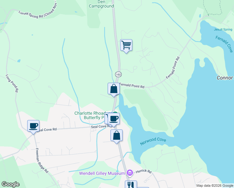 map of restaurants, bars, coffee shops, grocery stores, and more near 199 Main Street in Southwest Harbor