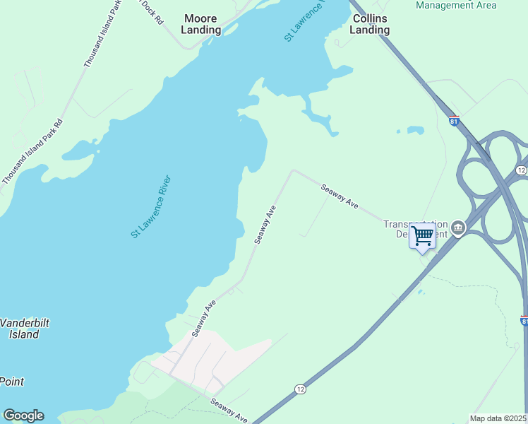 map of restaurants, bars, coffee shops, grocery stores, and more near 43139 Seaway Avenue in Alexandria Bay