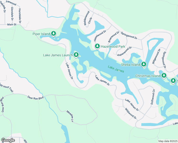 map of restaurants, bars, coffee shops, grocery stores, and more near 1452 Lake James Drive in Prudenville