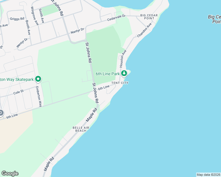 map of restaurants, bars, coffee shops, grocery stores, and more near 684 6th Line in Innisfil