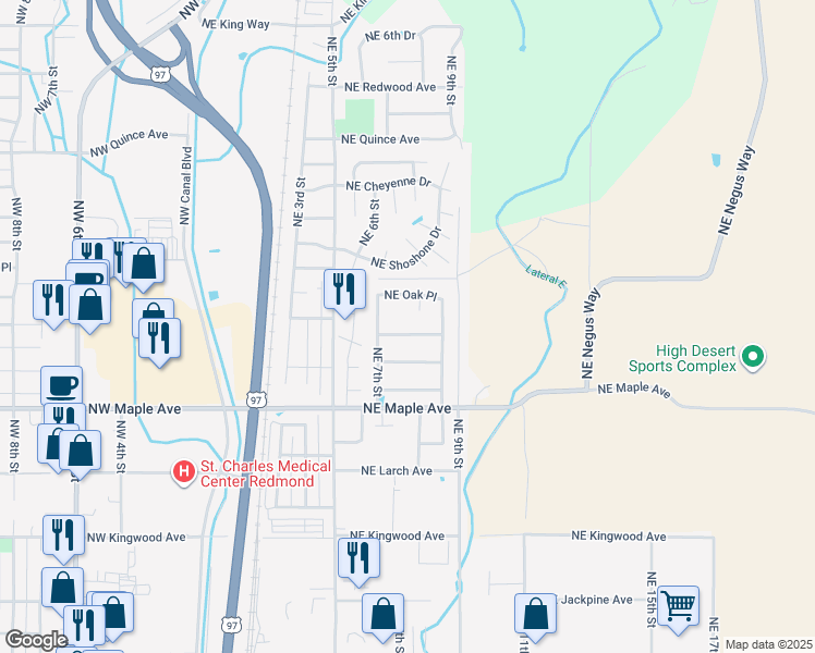 map of restaurants, bars, coffee shops, grocery stores, and more near 759 Northeast Nickernut Avenue in Redmond