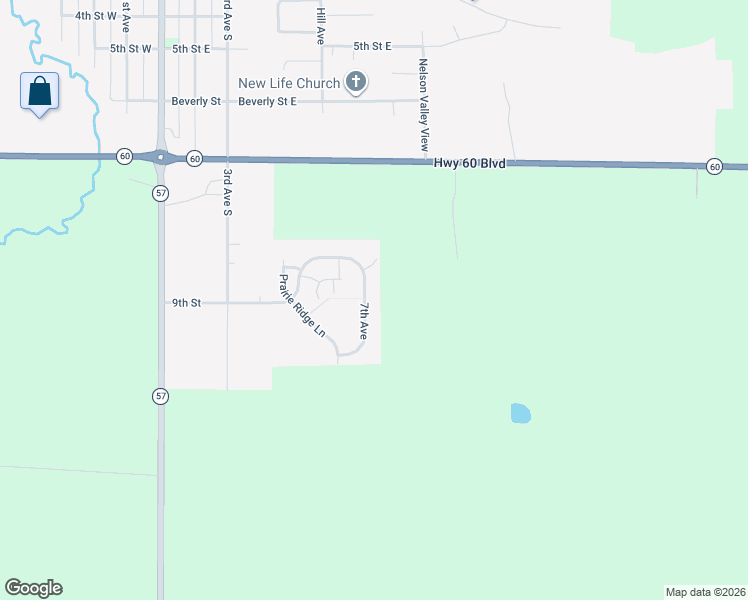 map of restaurants, bars, coffee shops, grocery stores, and more near 903 7th Avenue in Wanamingo