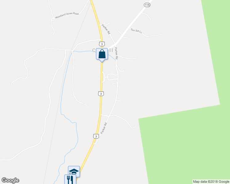 map of restaurants, bars, coffee shops, grocery stores, and more near 209 Parker Road in Carroll