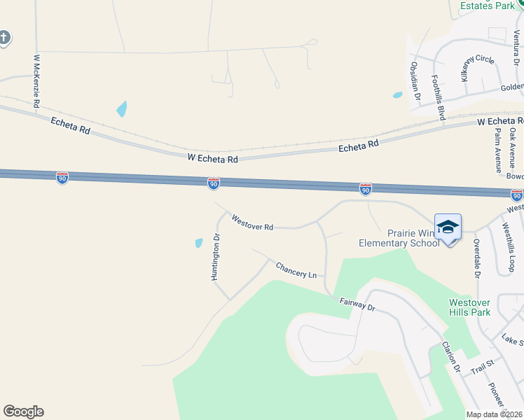 map of restaurants, bars, coffee shops, grocery stores, and more near Westover Road in Gillette