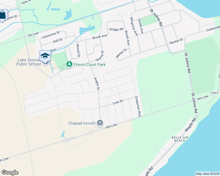map of restaurants, bars, coffee shops, grocery stores, and more near 947 Wickham Road in Innisfil