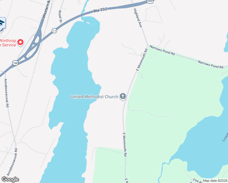 map of restaurants, bars, coffee shops, grocery stores, and more near 77 Holmes Road in Winthrop