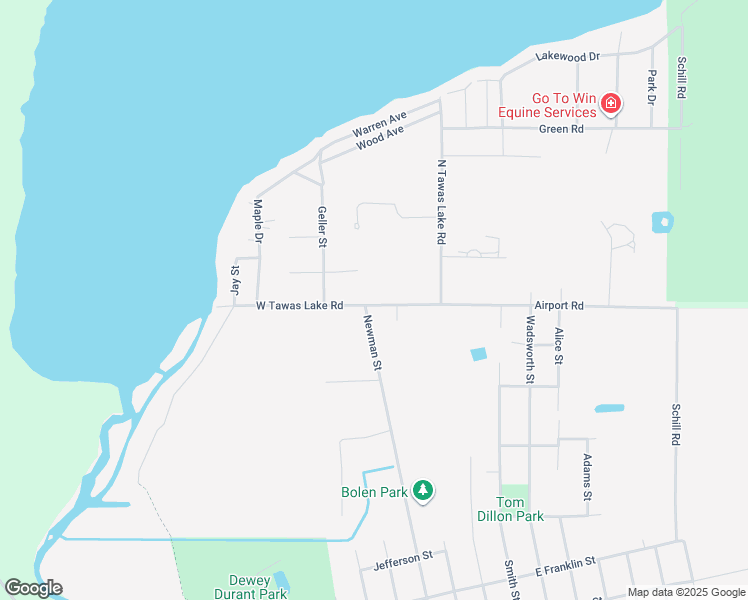 map of restaurants, bars, coffee shops, grocery stores, and more near 101-155 East Tawas Lake Road in East Tawas