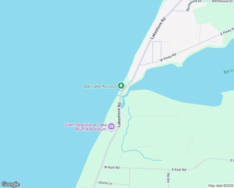 map of restaurants, bars, coffee shops, grocery stores, and more near 1466 Lakeshore Road in Manistee