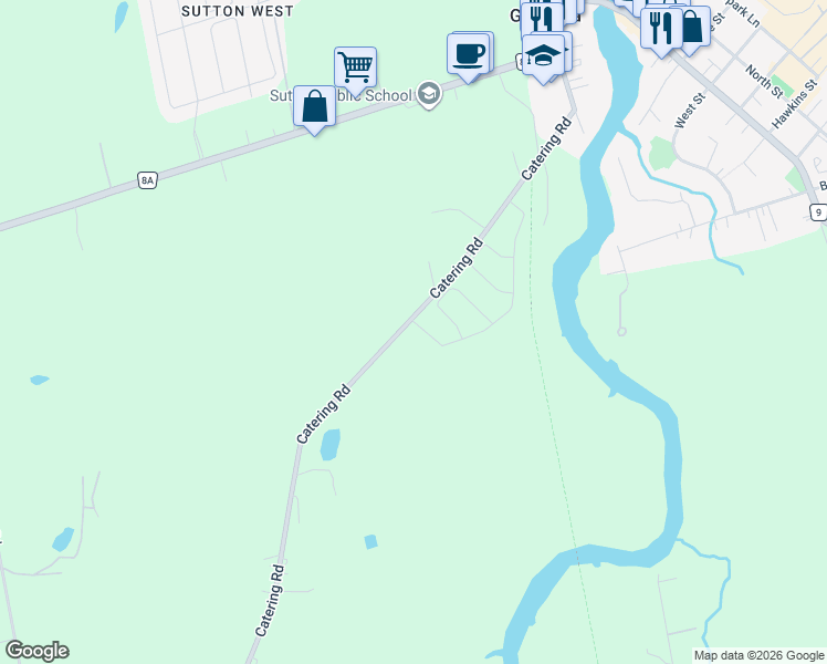 map of restaurants, bars, coffee shops, grocery stores, and more near 1 Big Canoe Drive in Georgina