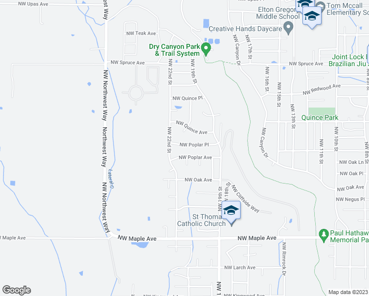 map of restaurants, bars, coffee shops, grocery stores, and more near 2134 Northwest Poplar Place in Redmond