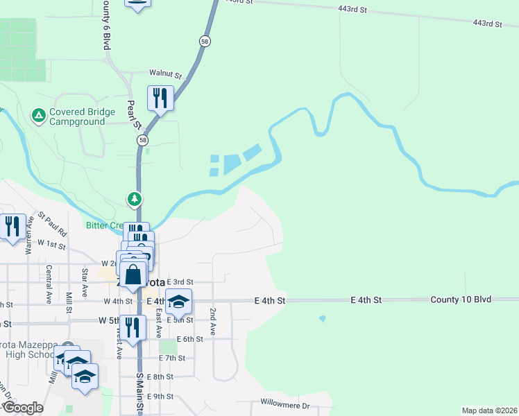 map of restaurants, bars, coffee shops, grocery stores, and more near 165 Quail Ridge Drive in Zumbrota