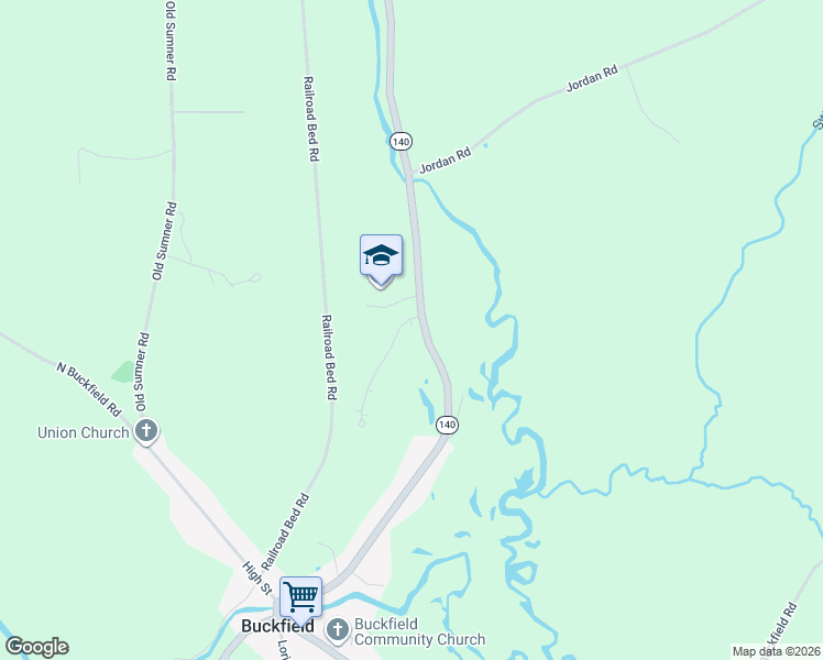 map of restaurants, bars, coffee shops, grocery stores, and more near 4 Lyn Road in Buckfield