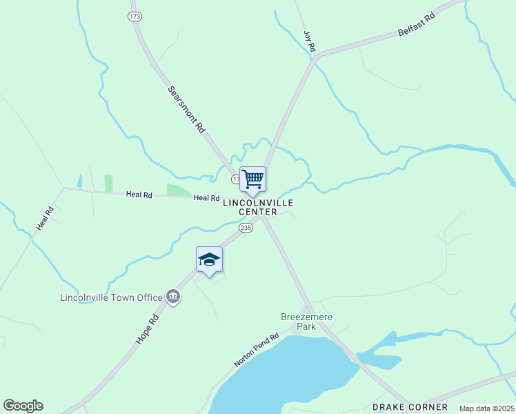 map of restaurants, bars, coffee shops, grocery stores, and more near in Lincolnville