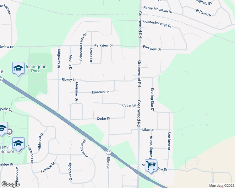map of restaurants, bars, coffee shops, grocery stores, and more near W6553 Rhinestone Court in Greenville