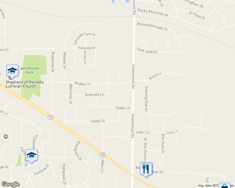 map of restaurants, bars, coffee shops, grocery stores, and more near W6541 Rhinestone Court in Greenville