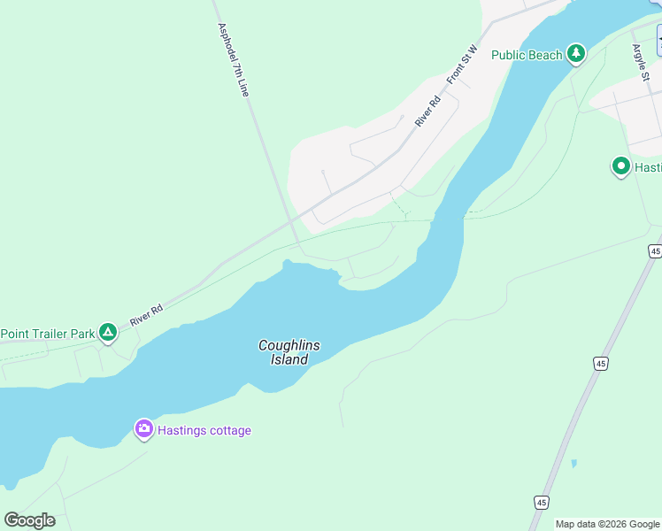 map of restaurants, bars, coffee shops, grocery stores, and more near 1123 McCarthys Point Road in Peterborough County