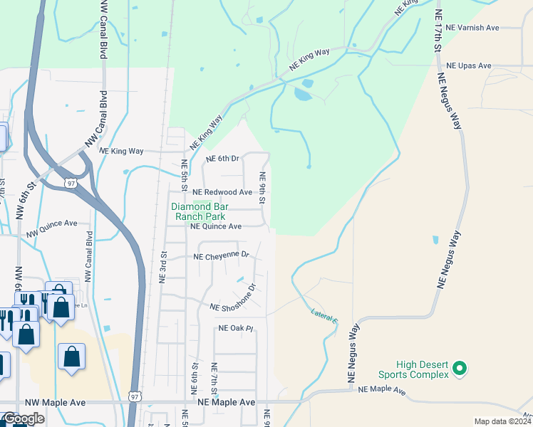 map of restaurants, bars, coffee shops, grocery stores, and more near 2500 Northeast 9th Street in Redmond