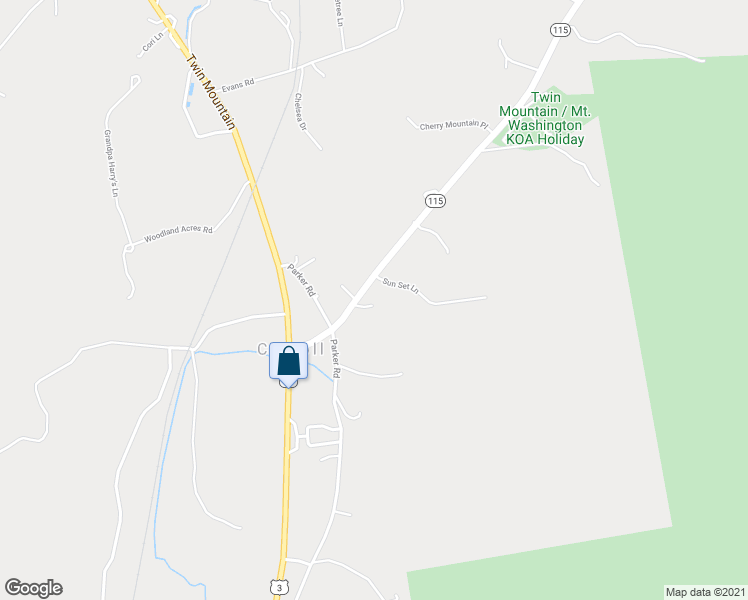 map of restaurants, bars, coffee shops, grocery stores, and more near 100 New Hampshire 115 in Carroll