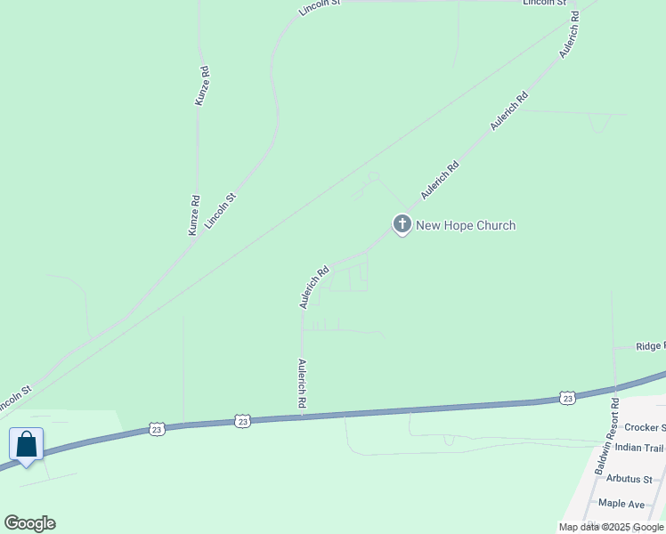 map of restaurants, bars, coffee shops, grocery stores, and more near 686 Aulerich Road in East Tawas