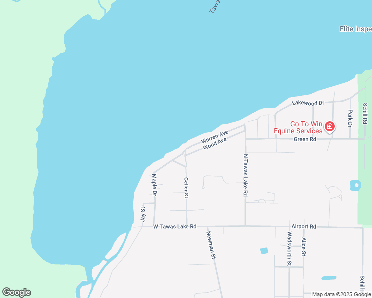 map of restaurants, bars, coffee shops, grocery stores, and more near 100 Warren Avenue in East Tawas