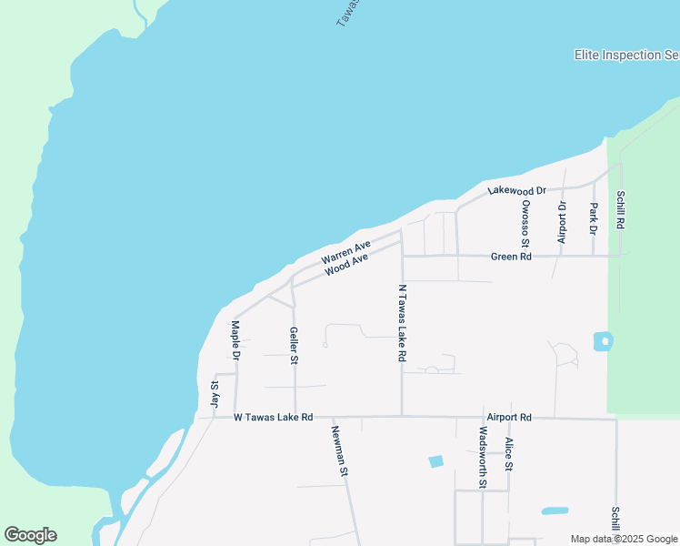 map of restaurants, bars, coffee shops, grocery stores, and more near 122 Wood Road in East Tawas