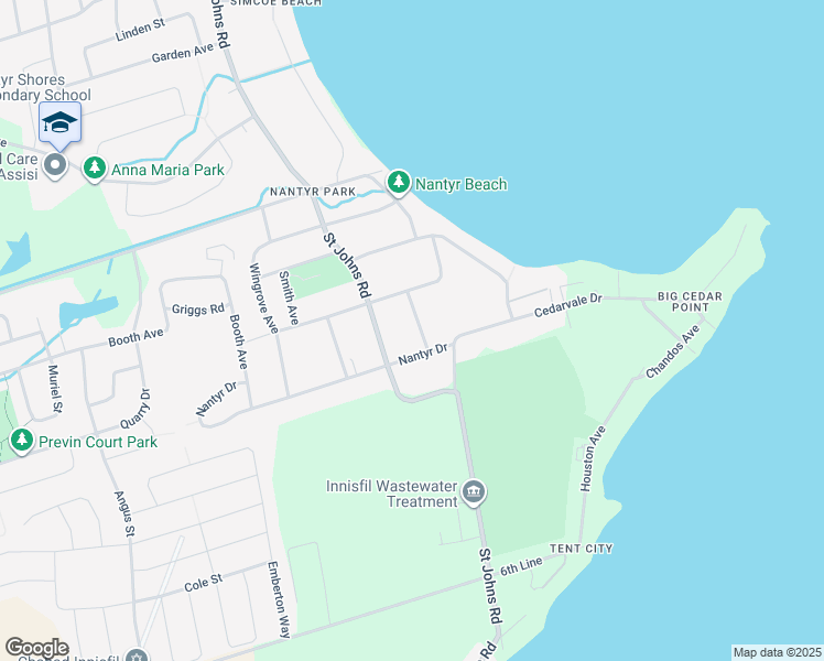 map of restaurants, bars, coffee shops, grocery stores, and more near 1698 Timmins Avenue in Innisfil