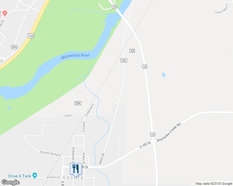 map of restaurants, bars, coffee shops, grocery stores, and more near 994 Rabbit Road in Saint Peter