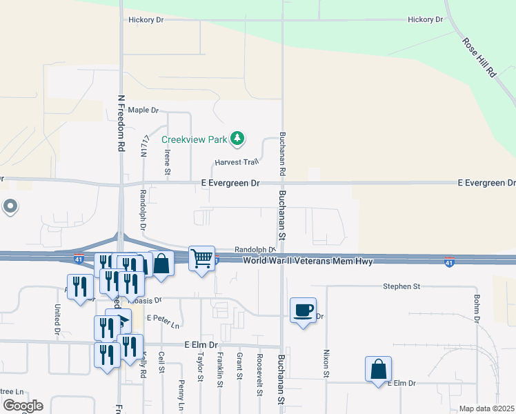 map of restaurants, bars, coffee shops, grocery stores, and more near 914 Hartzheim Drive in Appleton