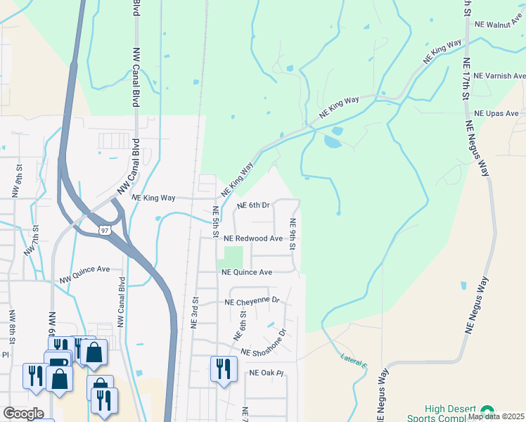map of restaurants, bars, coffee shops, grocery stores, and more near 2736 Northeast 6th Drive in Redmond